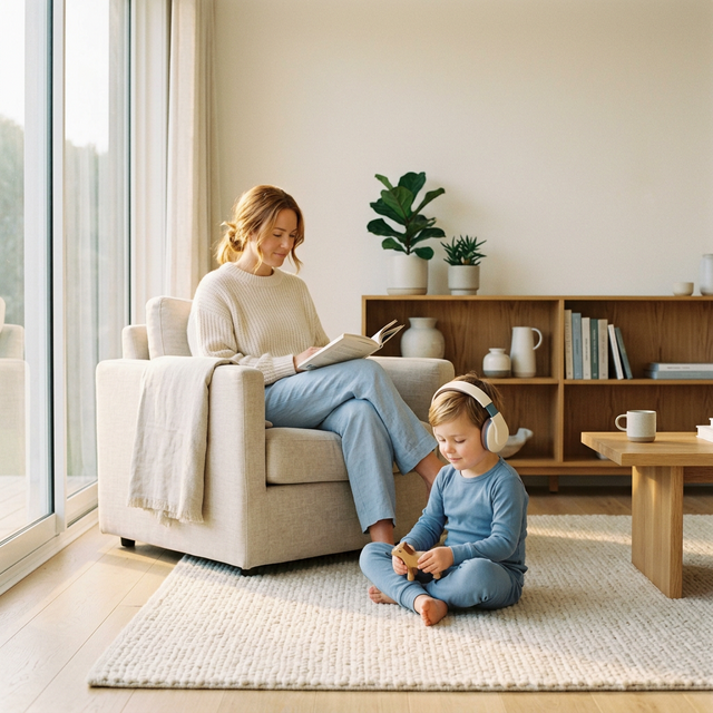 Calm parent and child